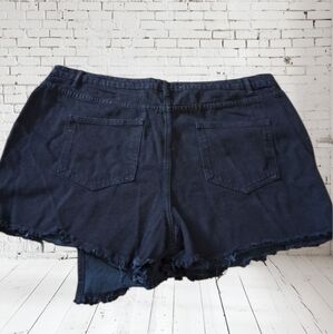 Highway Jeans Womens Skort Size 20 Black Denim Distressed Raw Hem Cotton New